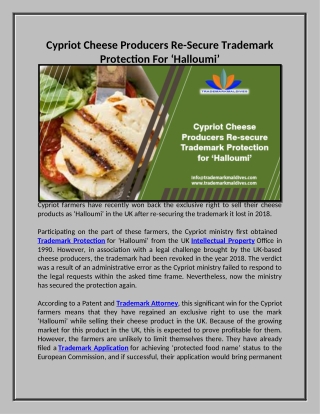 Cypriot Cheese Producers Re-Secure Trademark Protection For ‘Halloumi’