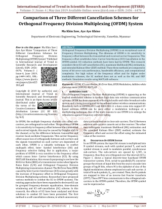 Comparison of Three Different Cancellation Schemes for Orthogonal Frequency Division Multiplexing (OFDM) System