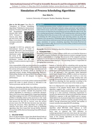 Simulation of Process Scheduling Algorithms