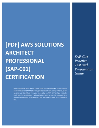 [PDF] AWS Solutions Architect Professional (SAP-C01) Certification