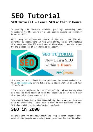 SEO Tutorial