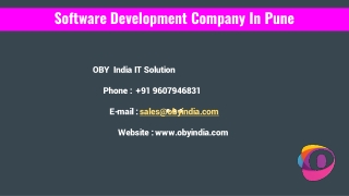 Best Software Development Company in Pune-OBY India It Solution