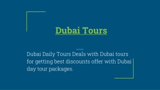 Book Best Dubai Tours at great Price