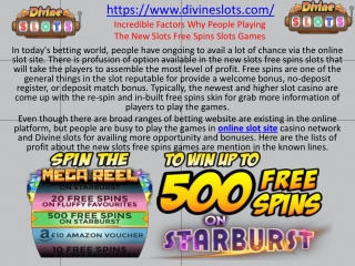 Incredible Factors Why People Playing The New Slots Free Spins Slots Games