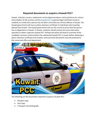 Required documents to acquire a Kuwait PCC?