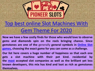 Top best online Slot Machines With Gem Theme For 2020