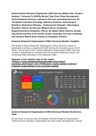 Global Contract Research Organization (CRO) Services Market Size, Trends & Analysis - Forecasts To 2026