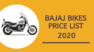 Bajaj Bikes Price List 2020 -  Compare Price and Checkout Latest Bike Models