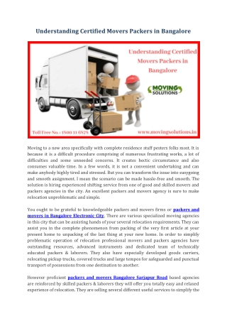 Understanding Certified Movers Packers in Bangalore
