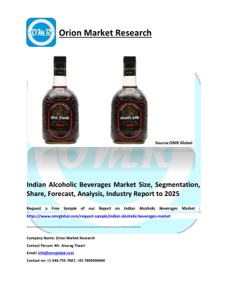 Indian Alcoholic Beverages Market Size, Share and Forecast 2019-2025