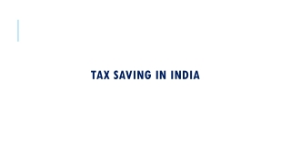 Tax Saving in India