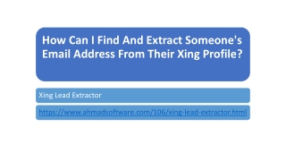 How Can I Find And Extract Someone's Email Address From Their Xing Profile?