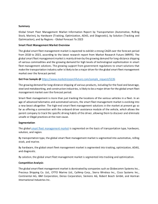 Smart Fleet Management Market