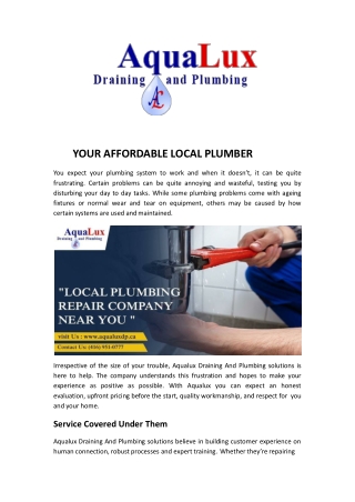 Plumbing Services in Mississauga