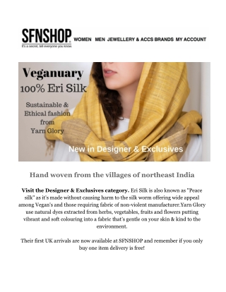 Hand Woven! 100% Eri Silk Scarves from the Villages of Northeast India