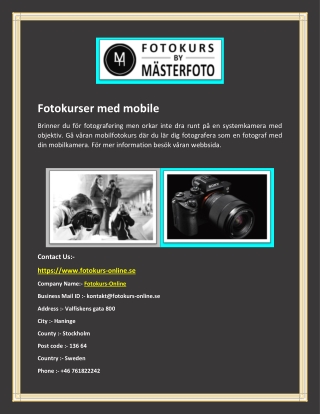 Fotokurser med mobilen