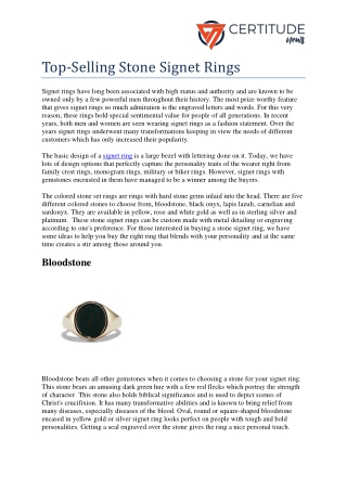 Top-Selling Stone Signet Rings - Certitude News