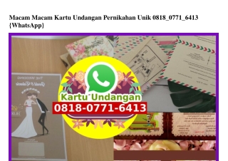 Macam Macam Kartu Undangan Pernikahan Unik 0818~0771~6413[wa]