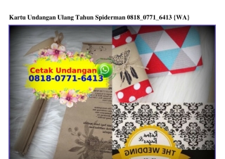 Kartu Undangan Ulang Tahun Spiderman 08I8·077I·64I3[wa]