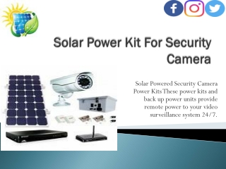 Solar Power For Security Camera