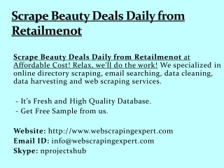 Scrape Beauty Deals Daily from Retailmenot