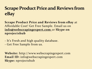 Scrape Product Price and Reviews from eBay