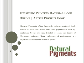 Encaustic Painting Material Book Online | Artist Pigment Book