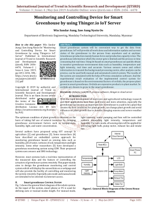 Monitoring and Controlling Device for Smart Greenhouse by using Thinger.io IoT Server
