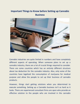 Important Things to Know before Setting up Cannabis Business