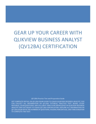 Gear up Your Career with QlikView Business Analyst (QV12BA) Certification