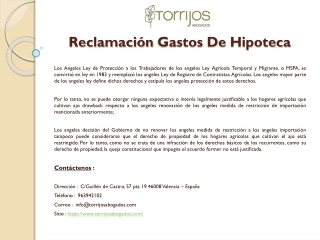 Reclamación Gastos De Hipoteca