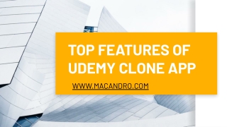 Features of Udemy Clone | Udemy Clone Script Features | MacAndro
