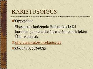 KARISTUSÕIGUS