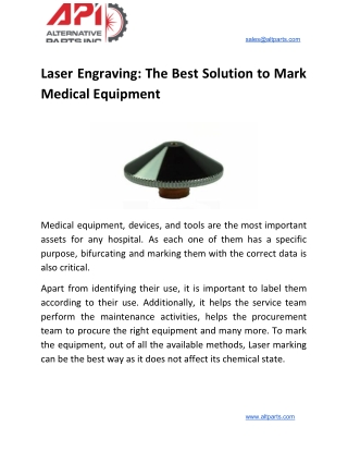 Laser Engraving: The Best Solution to Mark Medical Equipment
