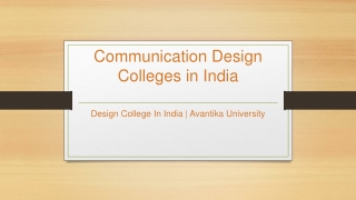 Communication Design Colleges in India - Avantika University