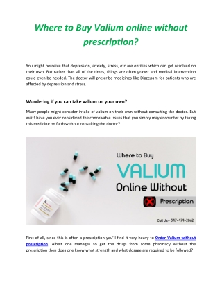 Where to Buy Valium online without prescription?