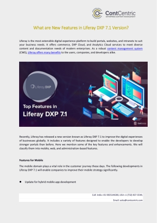 What are New Features in Liferay DXP 7.1 Version?