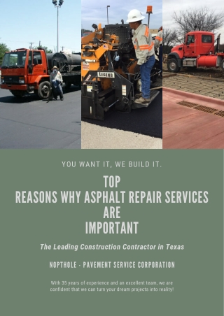 Top Reasons Why Asphalt Repair Services Are Important