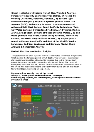 Global Medical Alert Systems Market Size, Trends & Analysis - Forecasts To 2026