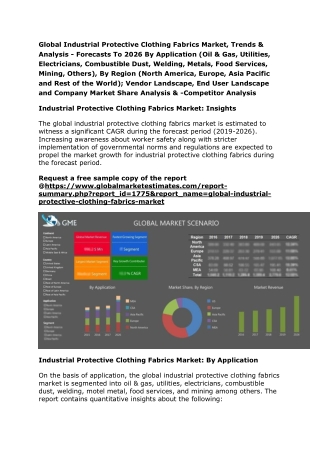 Global Industrial Protective Clothing Fabrics Market, Trends & Analysis - Forecasts To 2026