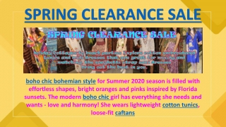 SPRING CLEARANCE SALE