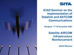 ICAO Seminar on the Implementation of Datalink and SATCOM Communications Bangkok, 17-19 November 2003 Satellite AIRCOM