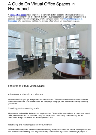 A Guide On Virtual Office Spaces in Hyderabad