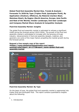 Global Fluid End Assembly Market Size, Trends & Analysis - Forecasts To 2026