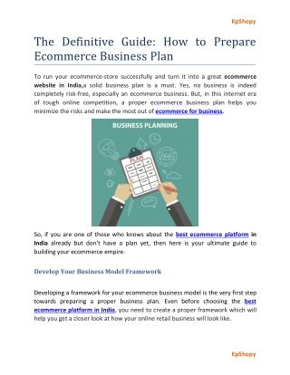 How to Prepare Ecommerce Business Plan