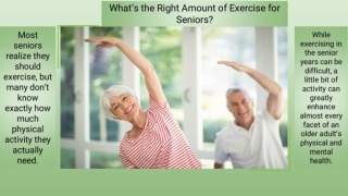 What’s the Right Amount of Exercise for Seniors?