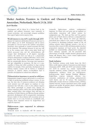 Market Analysis: Frontiers in Catalysis and Chemical Engineering, Amsterdam, Netherlands, March 23-24, 2020