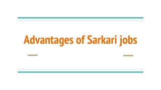 Advantages of Sarkari jobs in India