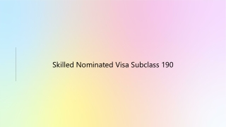 Skilled Nominated Visa Subclass 190