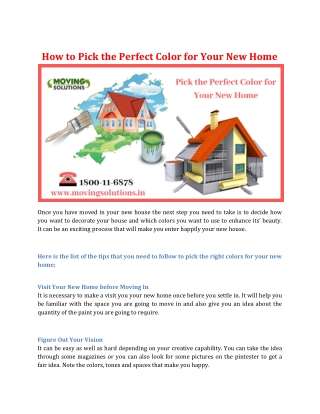 How to Pick the Perfect Color for Your New Home